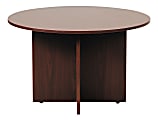 Boss Office Products 47"W Round Wood Conference Table, Mahogany