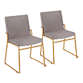 LumiSource Dutchess Contemporary Dining Chairs, Silver/Gold, Set Of 2 Chairs