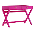 Linon Ari 44"W Home Office Writing Desk, Raspberry 1 thumbnail image