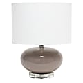 Lalia Home Ovaloid Glass Table Lamp, 15-1/4"H, White Shade/Gray Base