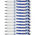 Pentel® EnerGel® Pearl Liquid Gel Pens, Pack Of 12, Fine Point, 0.5 mm, Pearl White/Silver Barrel, Blue Ink