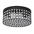 Elegant Designs Elipse Crystal 2-Light Round Flush-Mount Ceiling Fixture, 12"W, Restoration Bronze