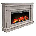 Ameriwood Home Elmcroft Wide Mantel With Linear Electric Fireplace, 37-13/16”H x 64”W x 10-15/16”D, Rustic Gray
