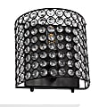 Lalia Home Metal Wall-Mounted Sconce, 4-3/4"W, Crystal/Black