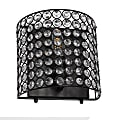 Lalia Home Metal Wall-Mounted Sconce, 4-3/4"W, Crystal/Black 1 thumbnail image