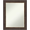 Amanti Art Non-Beveled Rectangle Framed Bathroom Wall Mirror, 29” x 23”, Lined Bronze