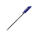 Office Depot® Brand Crystal Stick Ballpoint Pens, 1.0 mm, Medium Point, Clear Barrel, Blue Ink, Pack Of 12
