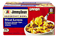 Jimmy Dean Meat Lovers Breakfast Bowls, 56 Oz, Box Of 8 Bowls