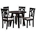 Baxton Studio Derya 5-Piece Dining Set, Gray/Dark Brown