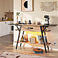 Bestier 1-Drawer Rectangle Console Table with LED Light, 33-3/16”H x 14-1/4”W x 60”D, Pinewood 1 thumbnail image