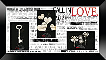 PTM Images Photo Frame, Fall In Love, 22"H x 1 1/4"W x 12"D, Black 1 thumbnail image