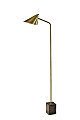 Adesso® Hawthorne Floor Lamp, 55”H, Brown Marble/Antique Brass