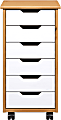 Trendfurn Omnia Narrow Roll Cart, 6 Drawers, 25-3/4” x 13-2/5”, Honey/White 1 thumbnail image