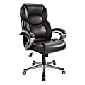 Realspace® Hawkins Executive High-Back Bonded Leather Chair, Black