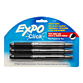EXPO® Click Fine-Point Dry-Erase Markers, Black, Pack Of 3