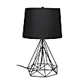 Lalia Home Geometric Matte Table Lamp, 23-1/2"H, Black Shade/Black Base