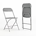 Flash Furniture Hercules Plastic Folding Chairs With 650-lb Capacity, Gray, Set Of 2 Chairs 1 thumbnail image