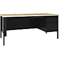 Lorell® Fortress 69"W Right-Pedestal Teacher's Computer Desk, Black Maple 1 thumbnail image