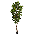 Nearly Natural Fig 81"H Artificial Tree With Pot, Green/Black