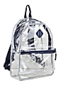 Eastsport Clear PVC Backpack, Navy With Diamond Tab