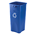 Rubbermaid® Square Recycling Container, Blue/White