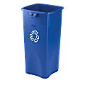Rubbermaid® Square Recycling Container, Blue/White 1 thumbnail image