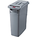 Rubbermaid® Slim Jim® Confidential Document Container, 23 Gallons, 31" x 11", Gray