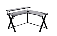 Z-Line Designs Performance 1.4 54"W L-Shaped Gaming/Work Computer Desk, Gray/Black 1 thumbnail image