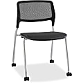 Lorell® Armless Stackable Guest Chair, Mesh, Black, Set Of 2, Casters and Glides 1 thumbnail image