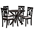 Baxton Studio Luise 5-Piece Dining Set, Gray/Dark Brown 1 thumbnail image