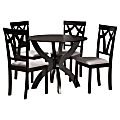 Baxton Studio Rasa 5-Piece Dining Set, Gray/Dark Brown