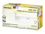 Tronex New Age Disposable Powder-Free Vinyl Gloves, Small, Natural, Pack Of 100