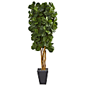 Nearly Natural Fiddle Leaf 90”H Artificial Tree With Planter, 90”H x 30”W x 30”D, Green 1 thumbnail image