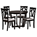 Baxton Studio Telma 5-Piece Dining Set, Gray/Dark Brown 1 thumbnail image