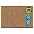 Quartet® Prestige® 2 Magnetic Cork Bulletin Board, 36" x 24", Mahogany Finish Aluminum Frame