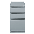 Hirsh® 20"D Vertical 3-Drawer Mobile Pedestal File Cabinet, Platinum