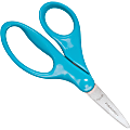 Fiskars 5" Pointed-tip Kids Scissors - 5" Overall LengthSafety Edge Blade - Pointed Tip - Turquoise - 1 Each