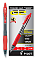 Pilot G2 Retractable Gel Pens, Fine Point, 0.7 mm, Clear Barrels, Red Ink, Pack Of 12 Pens