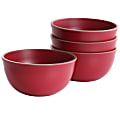 Gibson Home Rockabye 4-Piece Melamine Cereal Bowl Set, 6-1/8”, Dark Pink 1 thumbnail image
