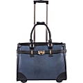 bugatti Carrying Case (Tote) for 15.6" Notebook - Blue, Black - Synthetic Leather, Grain - Telescoping Handle - 13" Height x 7.5" Width x 17.5" Depth