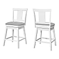 Monarch Specialties Archer Bar Stools, White/Gray, Set Of 2 Stools