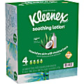 Kleenex® Soothing Lotion 3-Ply Tissues, White, 60 Tissues Per Box, Case Of 4 Boxes