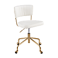 LumiSource Tania Mid-Back Task Chair, Gold/Cream