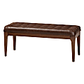 Baxton Studio Walsh Wood Dining Bench, 17-11/16"H x 41-1/2"W x 16-1/16"D, Dark Brown/Walnut