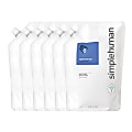 simplehuman Moisturizing Liquid Hand Soap, Spring Water, 34 Oz, Carton Of 6 Pouches