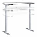 Move 40 Series by Bush Business Furniture Height-Adjustable Standing Desk, 48" x 24", White/Cool Gray Metallic, Standard Delivery