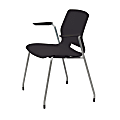 KFI Studios Imme Stack Chair With Arms, Black/Silver