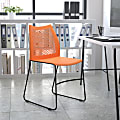 Flash Furniture HERCULES Series Sled-Base Stack Chair With Air-Vent Back, Orange/Black