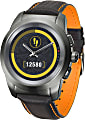 MyKronoz ZeTime Premium Hybrid Smartwatch, Regular, Brushed Titanium/Black Carbon Orange, KRZT1RP-BBK-BKLEA