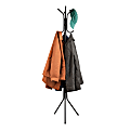 Mind Reader Coat Rack Multi-Hook Organizer for Office or Entryway, 69"H x 16-1/2"W x 14-3/4"L, Black
